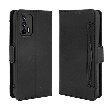 Coque Portefeuille Livre Cuir Etui Clapet BY3 pour Realme X7 Max 5G Noir