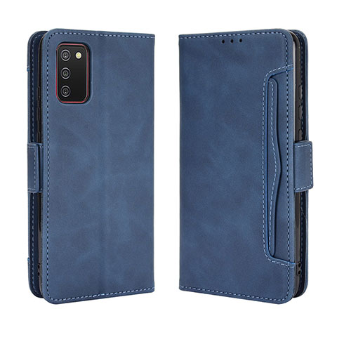 Coque Portefeuille Livre Cuir Etui Clapet BY3 pour Samsung Galaxy A02s Bleu