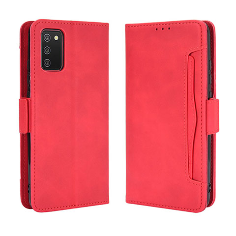 Coque Portefeuille Livre Cuir Etui Clapet BY3 pour Samsung Galaxy A02s Rouge
