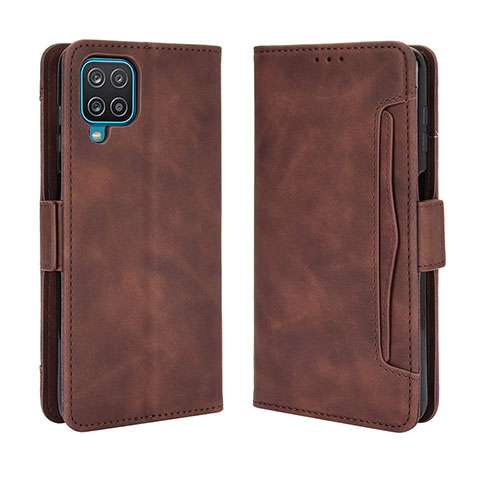 Coque Portefeuille Livre Cuir Etui Clapet BY3 pour Samsung Galaxy A12 5G Marron