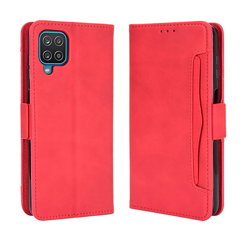 Coque Portefeuille Livre Cuir Etui Clapet BY3 pour Samsung Galaxy A12 5G Rouge