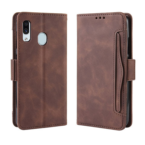 Coque Portefeuille Livre Cuir Etui Clapet BY3 pour Samsung Galaxy A20 Marron