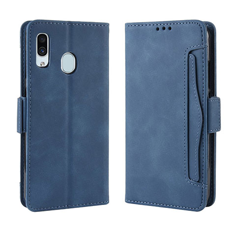 Coque Portefeuille Livre Cuir Etui Clapet BY3 pour Samsung Galaxy A20e Bleu