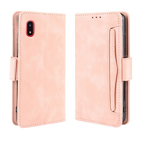 Coque Portefeuille Livre Cuir Etui Clapet BY3 pour Samsung Galaxy A21 SC-42A Rose