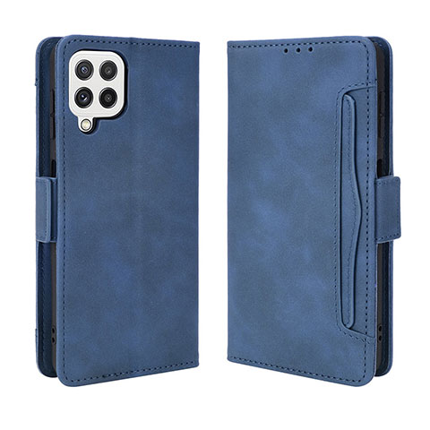 Coque Portefeuille Livre Cuir Etui Clapet BY3 pour Samsung Galaxy A22 4G Bleu