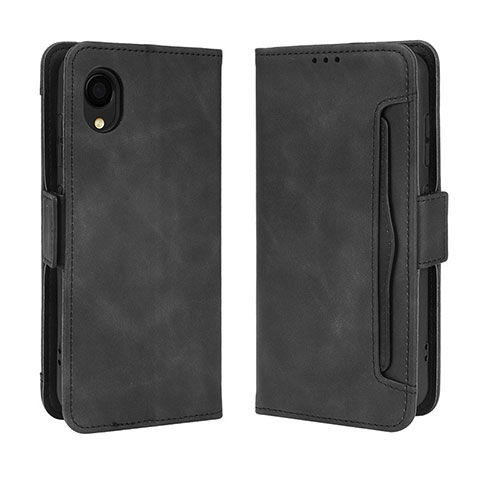 Coque Portefeuille Livre Cuir Etui Clapet BY3 pour Samsung Galaxy A22 5G SC-56B Noir