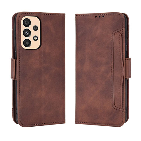 Coque Portefeuille Livre Cuir Etui Clapet BY3 pour Samsung Galaxy A23 4G Marron