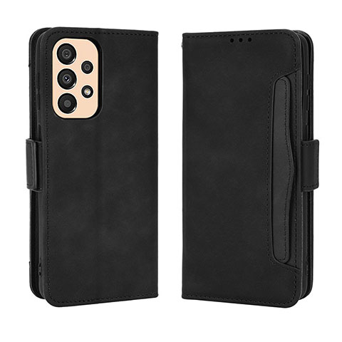 Coque Portefeuille Livre Cuir Etui Clapet BY3 pour Samsung Galaxy A23 4G Noir