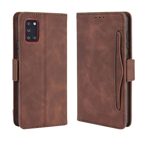 Coque Portefeuille Livre Cuir Etui Clapet BY3 pour Samsung Galaxy A31 Marron