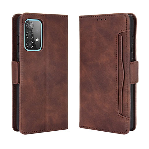 Coque Portefeuille Livre Cuir Etui Clapet BY3 pour Samsung Galaxy A52 4G Marron