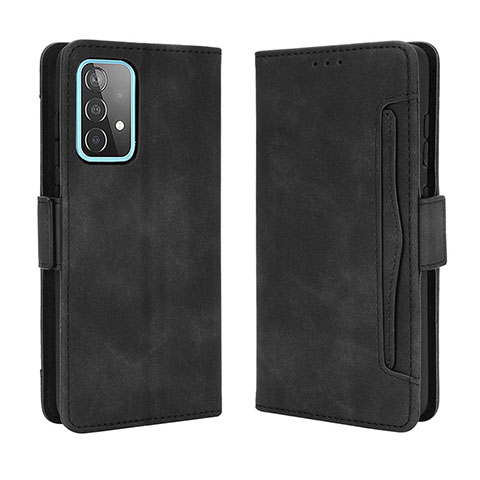 Coque Portefeuille Livre Cuir Etui Clapet BY3 pour Samsung Galaxy A52 4G Noir