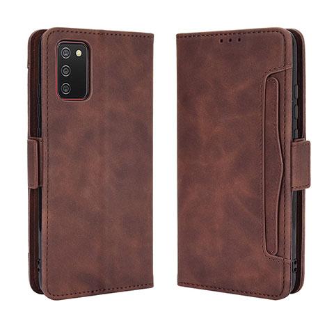 Coque Portefeuille Livre Cuir Etui Clapet BY3 pour Samsung Galaxy F02S SM-E025F Marron