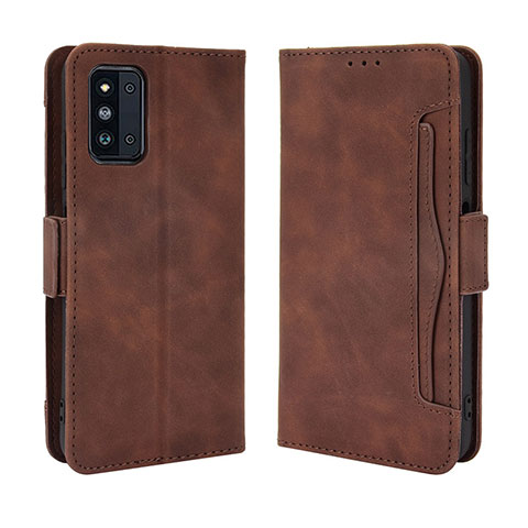 Coque Portefeuille Livre Cuir Etui Clapet BY3 pour Samsung Galaxy F52 5G Marron