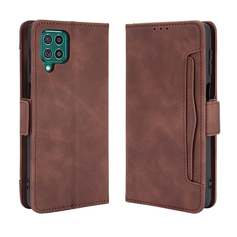 Coque Portefeuille Livre Cuir Etui Clapet BY3 pour Samsung Galaxy F62 5G Marron