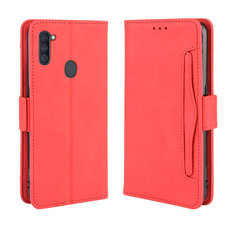 Coque Portefeuille Livre Cuir Etui Clapet BY3 pour Samsung Galaxy M11 Rouge