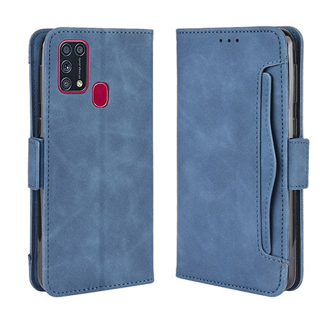 Coque Portefeuille Livre Cuir Etui Clapet BY3 pour Samsung Galaxy M31 Prime Edition Bleu