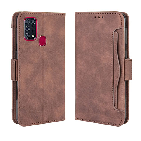 Coque Portefeuille Livre Cuir Etui Clapet BY3 pour Samsung Galaxy M31 Prime Edition Marron