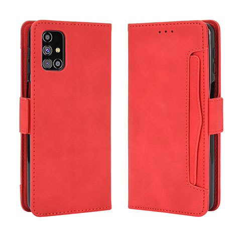 Coque Portefeuille Livre Cuir Etui Clapet BY3 pour Samsung Galaxy M31s Rouge