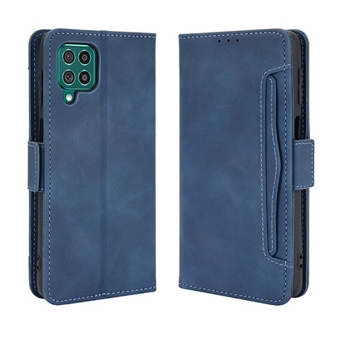 Coque Portefeuille Livre Cuir Etui Clapet BY3 pour Samsung Galaxy M62 4G Bleu