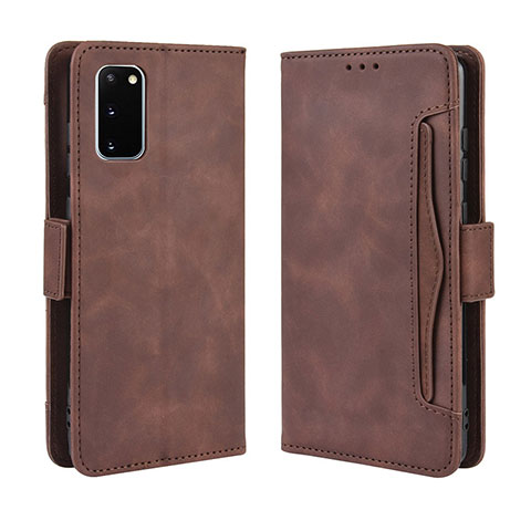 Coque Portefeuille Livre Cuir Etui Clapet BY3 pour Samsung Galaxy S20 5G Marron