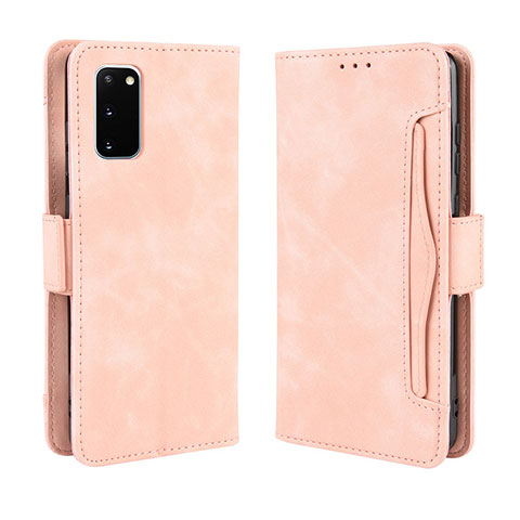 Coque Portefeuille Livre Cuir Etui Clapet BY3 pour Samsung Galaxy S20 5G Rose