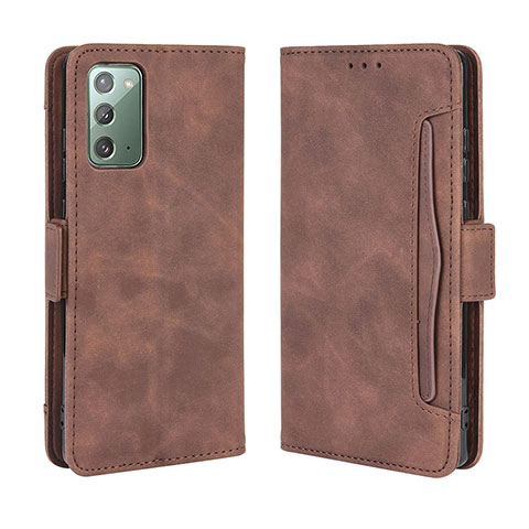 Coque Portefeuille Livre Cuir Etui Clapet BY3 pour Samsung Galaxy S20 Lite 5G Marron