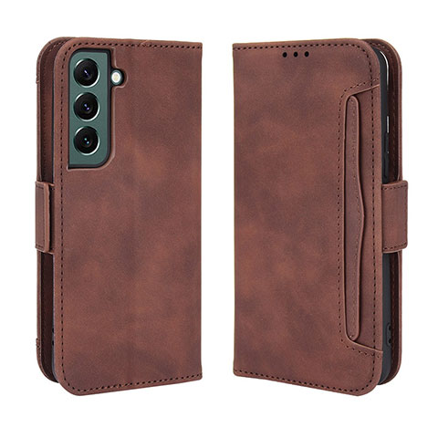 Coque Portefeuille Livre Cuir Etui Clapet BY3 pour Samsung Galaxy S24 Plus 5G Marron