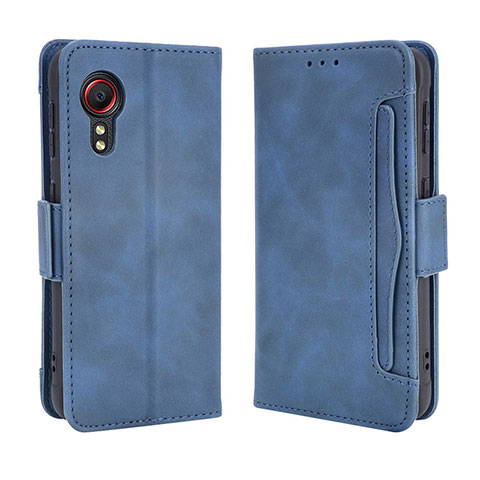 Coque Portefeuille Livre Cuir Etui Clapet BY3 pour Samsung Galaxy XCover 5 SM-G525F Bleu