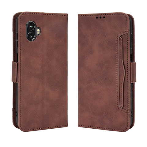 Coque Portefeuille Livre Cuir Etui Clapet BY3 pour Samsung Galaxy XCover 6 Pro 5G Marron