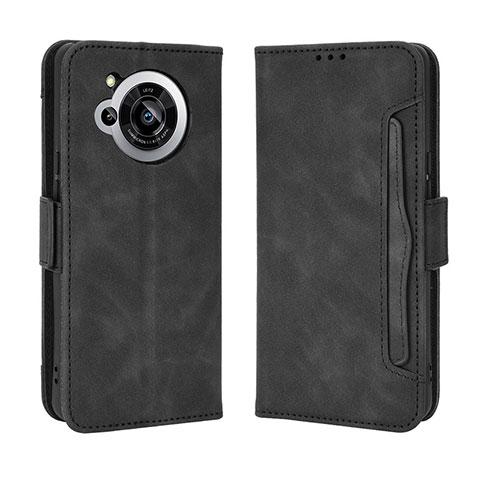 Coque Portefeuille Livre Cuir Etui Clapet BY3 pour Sharp Aquos R7 Noir