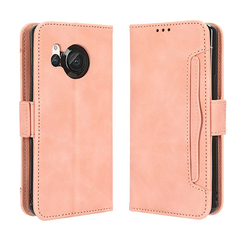 Coque Portefeuille Livre Cuir Etui Clapet BY3 pour Sharp Aquos R8s Rose