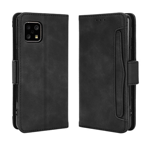 Coque Portefeuille Livre Cuir Etui Clapet BY3 pour Sharp Aquos Sense4 Lite Noir