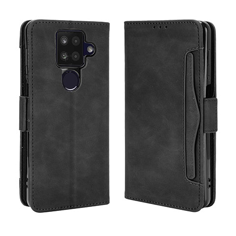 Coque Portefeuille Livre Cuir Etui Clapet BY3 pour Sharp Aquos Sense4 Plus Noir