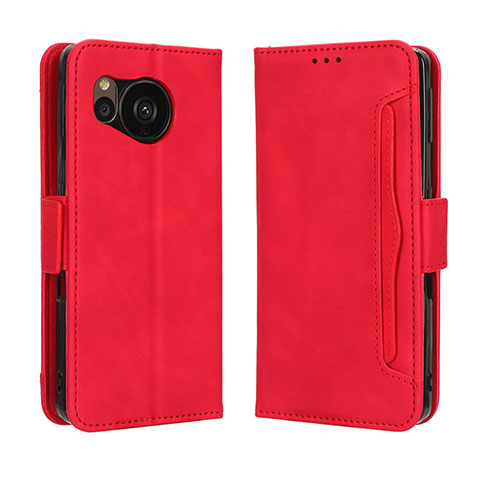 Coque Portefeuille Livre Cuir Etui Clapet BY3 pour Sharp Aquos Sense7 Rouge