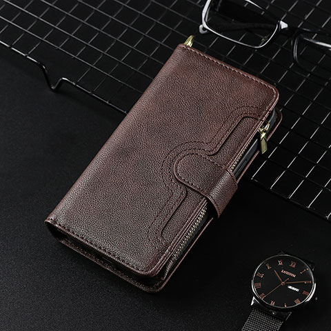 Coque Portefeuille Livre Cuir Etui Clapet BY3 pour Sharp Aquos Sense8 Marron