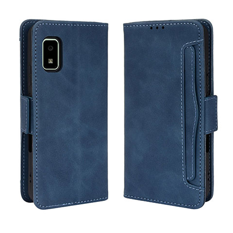 Coque Portefeuille Livre Cuir Etui Clapet BY3 pour Sharp Aquos wish Bleu