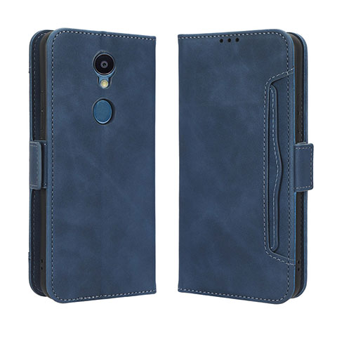 Coque Portefeuille Livre Cuir Etui Clapet BY3 pour Sharp Rouvo V Bleu