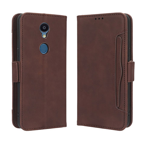 Coque Portefeuille Livre Cuir Etui Clapet BY3 pour Sharp Rouvo V Marron