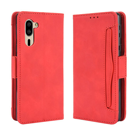 Coque Portefeuille Livre Cuir Etui Clapet BY3 pour Sharp Simple Sumaho 5 Rouge