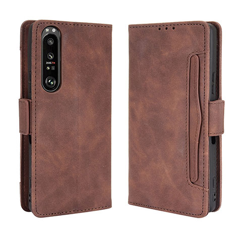 Coque Portefeuille Livre Cuir Etui Clapet BY3 pour Sony Xperia 1 III Marron