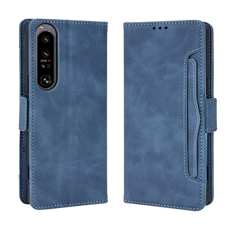 Coque Portefeuille Livre Cuir Etui Clapet BY3 pour Sony Xperia 1 IV Bleu