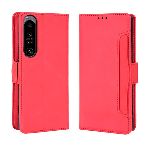 Coque Portefeuille Livre Cuir Etui Clapet BY3 pour Sony Xperia 1 IV Rouge