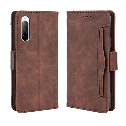 Coque Portefeuille Livre Cuir Etui Clapet BY3 pour Sony Xperia 10 II Marron