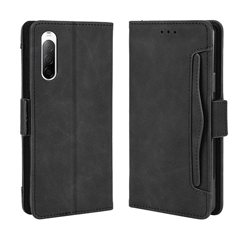 Coque Portefeuille Livre Cuir Etui Clapet BY3 pour Sony Xperia 10 II Noir