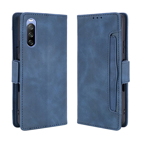 Coque Portefeuille Livre Cuir Etui Clapet BY3 pour Sony Xperia 10 III Lite Bleu