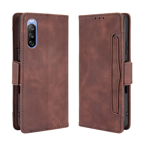 Coque Portefeuille Livre Cuir Etui Clapet BY3 pour Sony Xperia 10 III Lite Marron