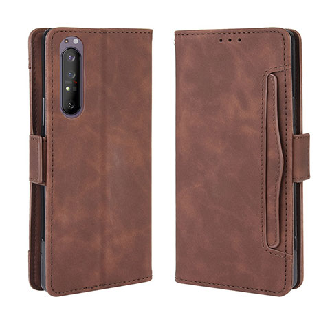 Coque Portefeuille Livre Cuir Etui Clapet BY3 pour Sony Xperia 5 II Marron