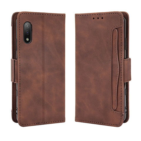 Coque Portefeuille Livre Cuir Etui Clapet BY3 pour Sony Xperia Ace II SO-41B Marron