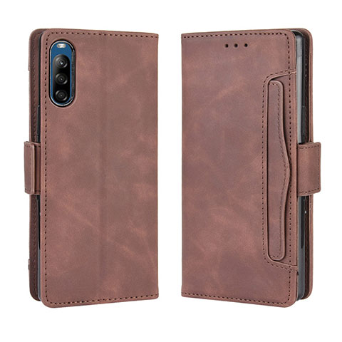 Coque Portefeuille Livre Cuir Etui Clapet BY3 pour Sony Xperia L4 Marron