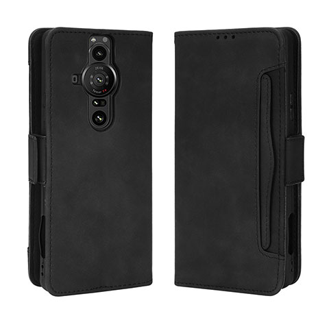 Coque Portefeuille Livre Cuir Etui Clapet BY3 pour Sony Xperia PRO-I Noir